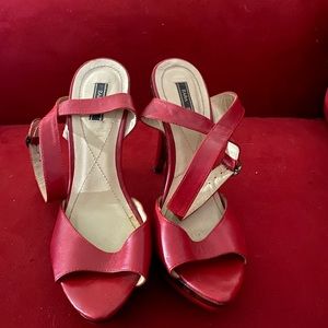 Zara Red 7.5 Ankle strap high heels
